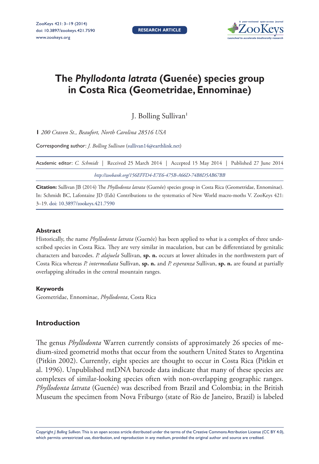 Geometridae, Ennominae) 3 Doi: 10.3897/Zookeys.421.7590 RESEARCH ARTICLE Launched to Accelerate Biodiversity Research