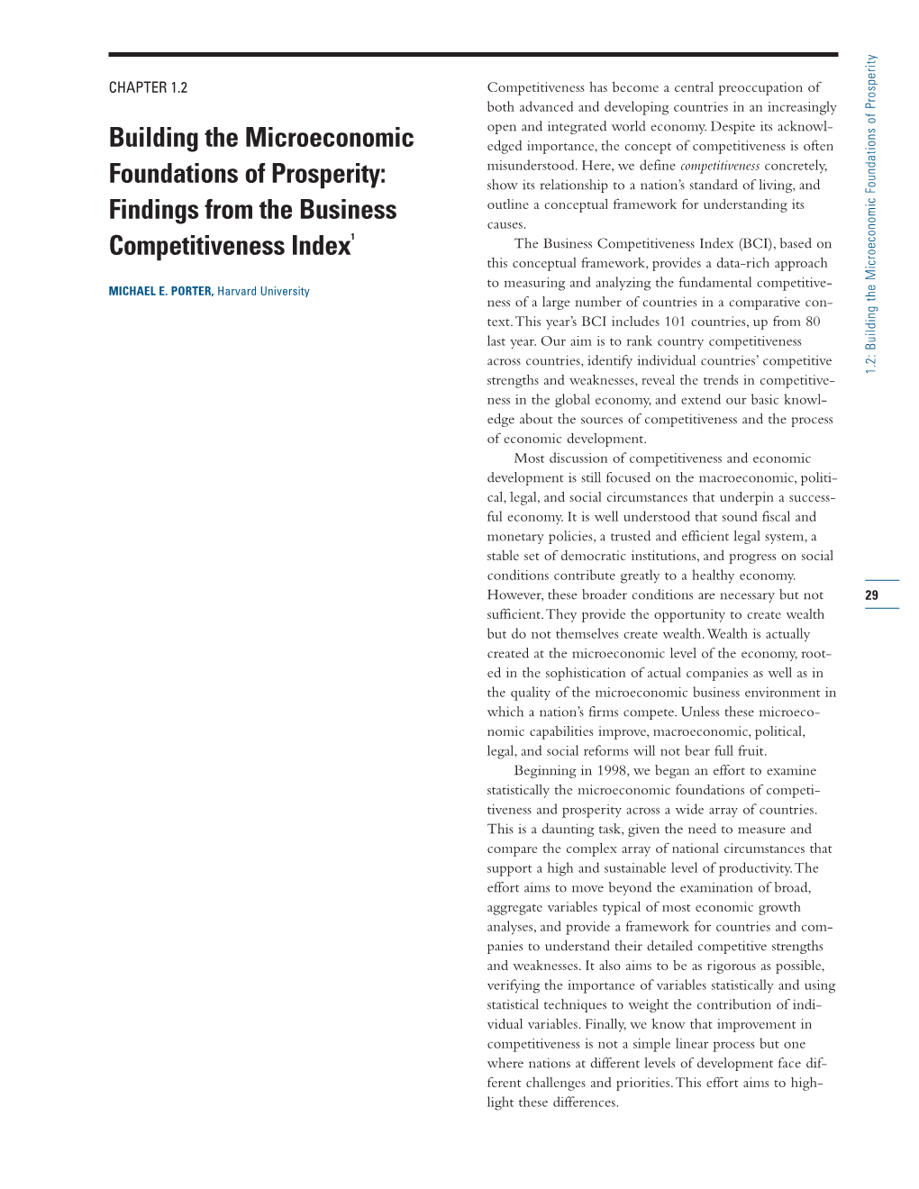 Building the Microeconomic Foundations of Prosperity: Findings