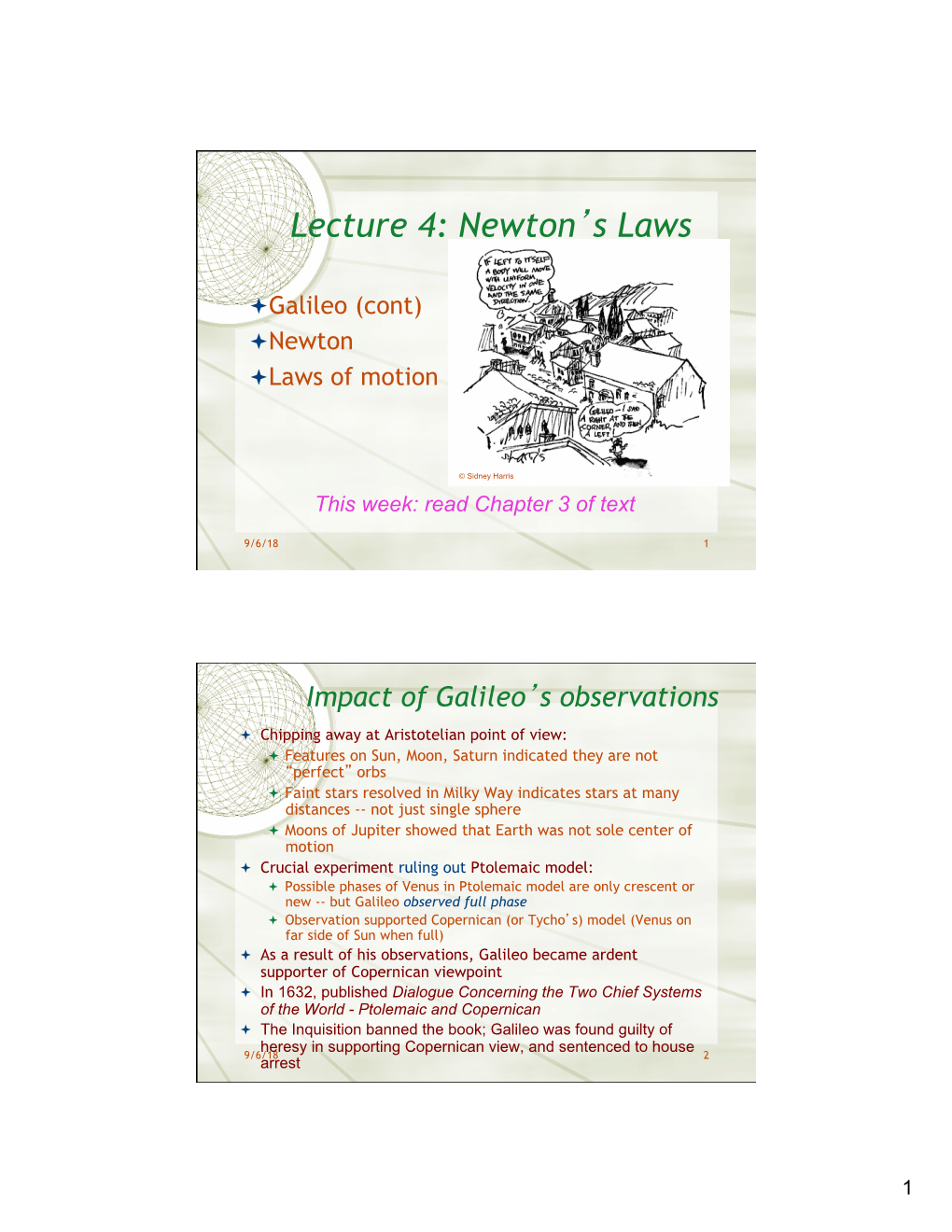 Lecture 4: Newton's Laws