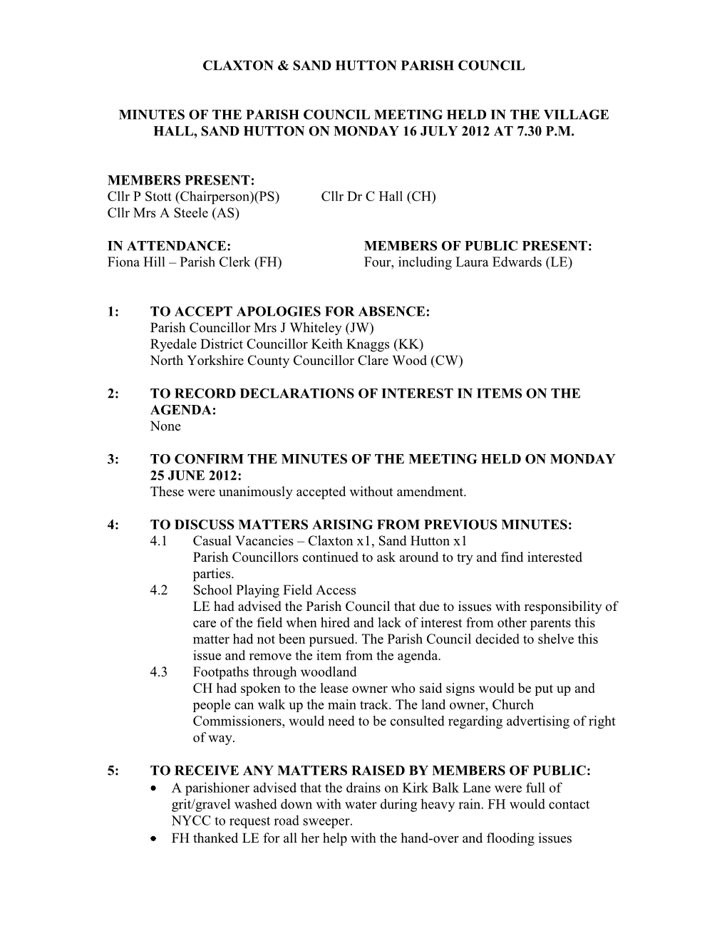 Stockton-On-The-Forest Parish Council