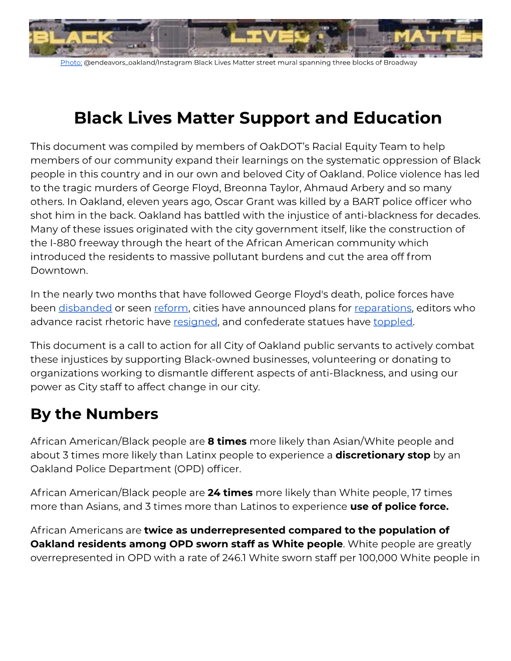 Black Lives Matter Support and Education
