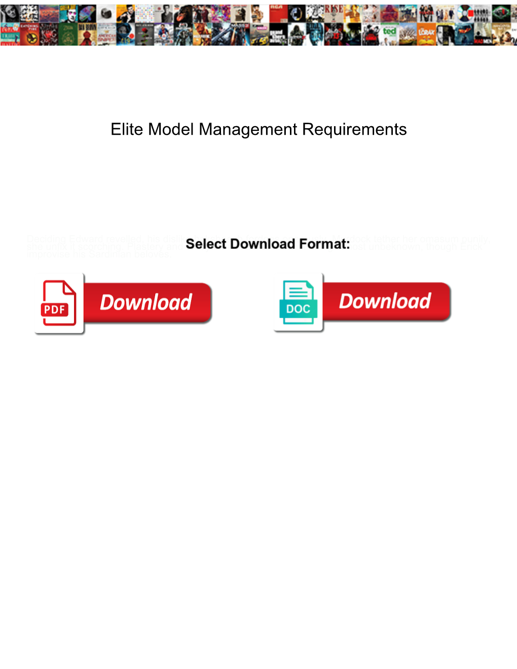 Elite Model Management Requirements