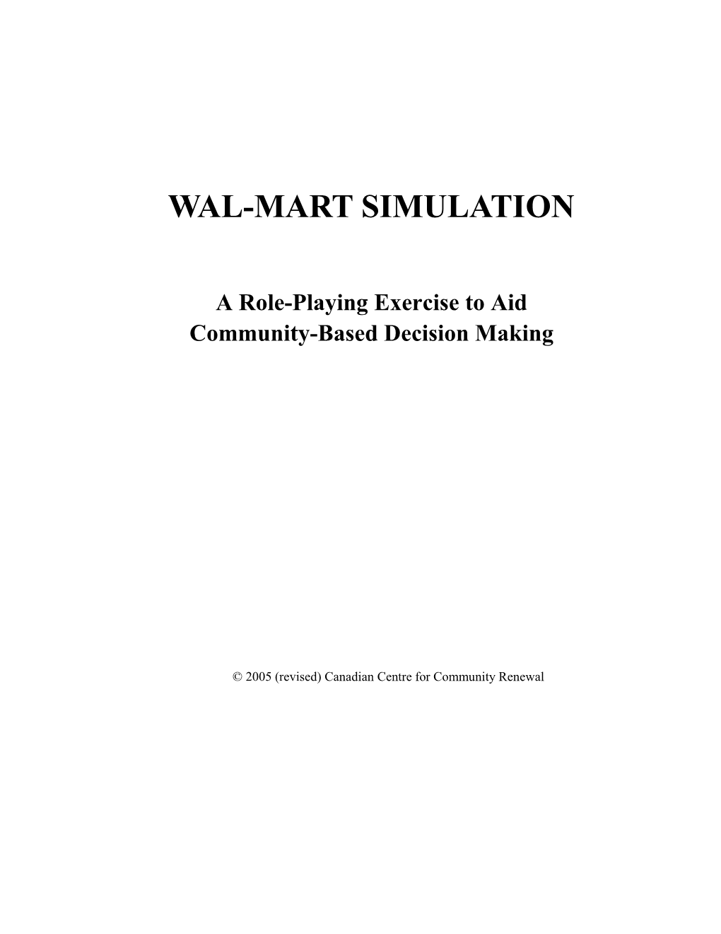 Wal-Mart Simulation