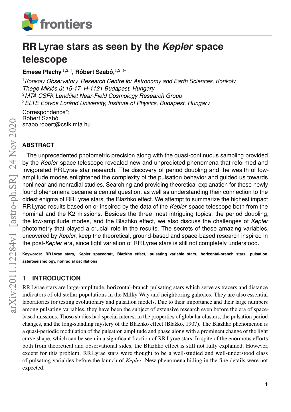 Arxiv:2011.12284V1 [Astro-Ph.SR] 24 Nov 2020 Based Missions