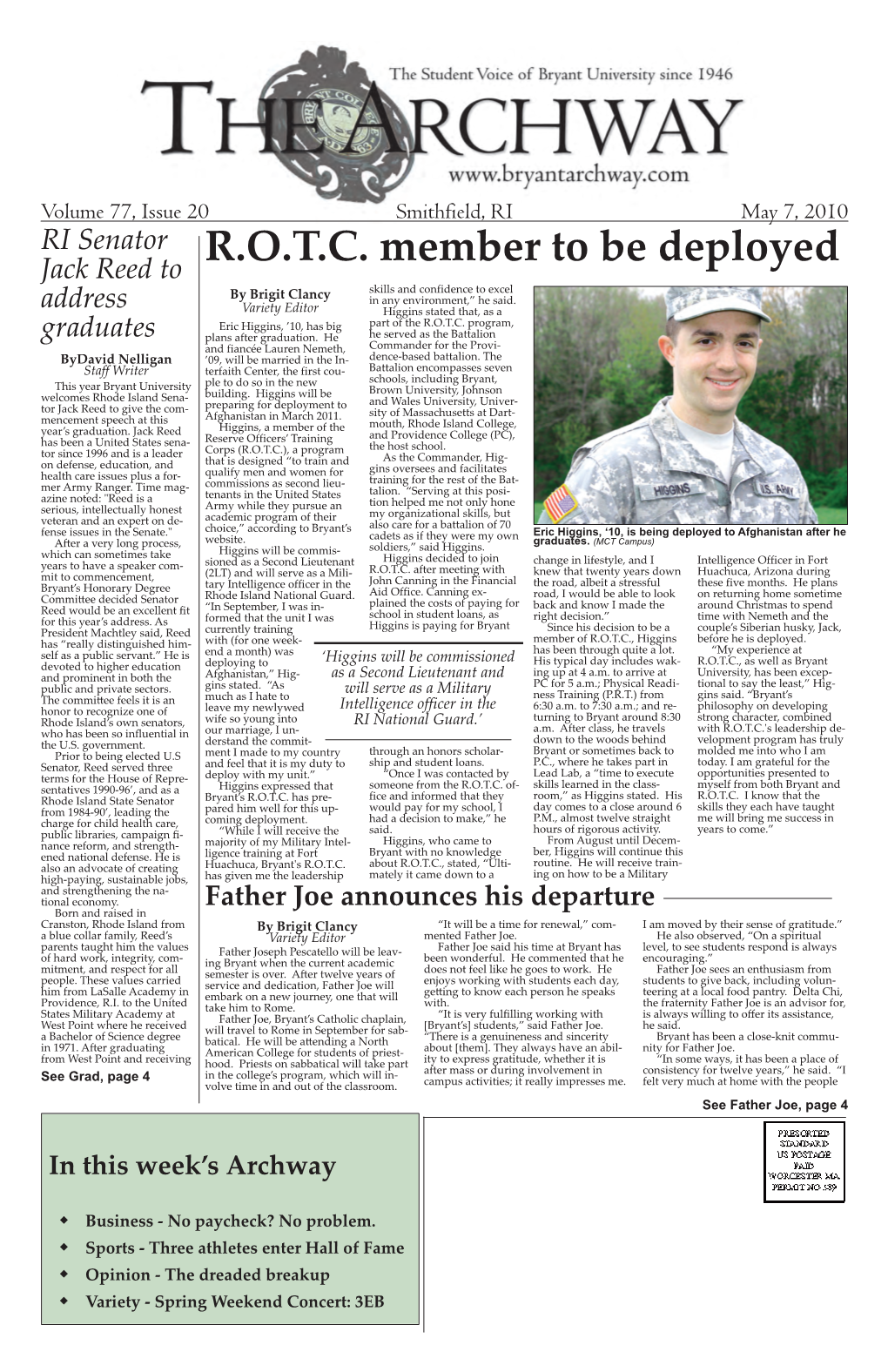 ROTC Member to Be Deployed