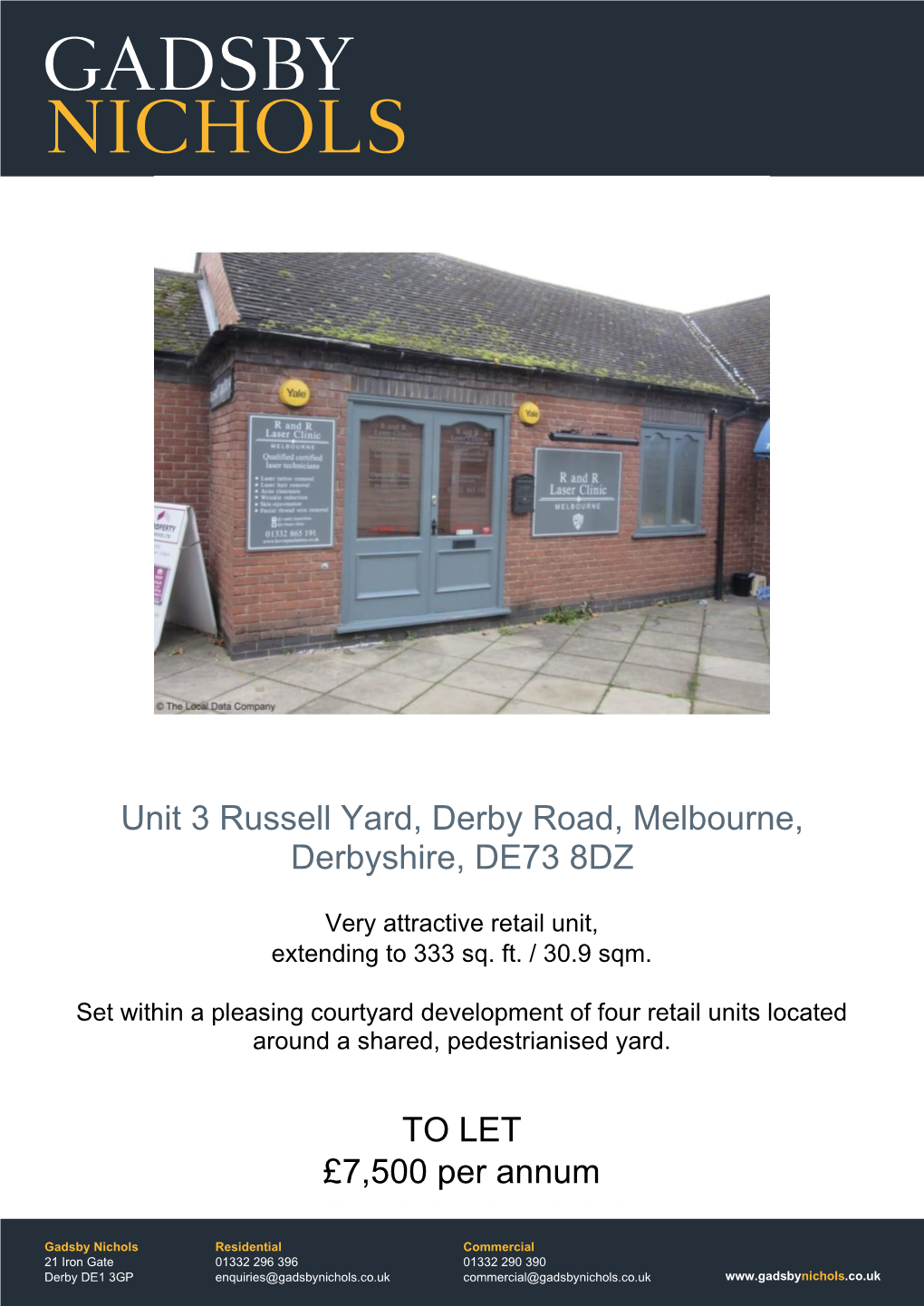 Unit 3 Russell Yard, Derby Road, Melbourne, Derbyshire, DE73 8DZ