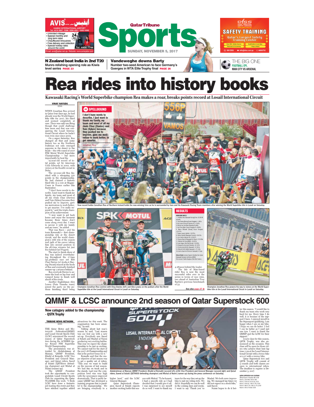 Rea Rides Into History Books