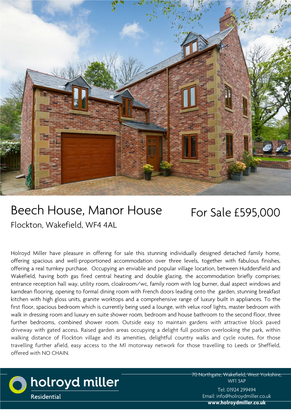 Beech House, Manor House for Sale £595,000 Flockton, Wakefield, WF4 4AL