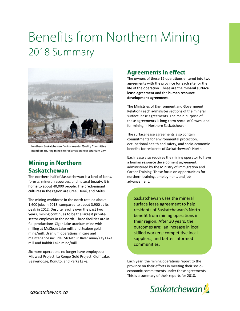 Northern Benefits Summary