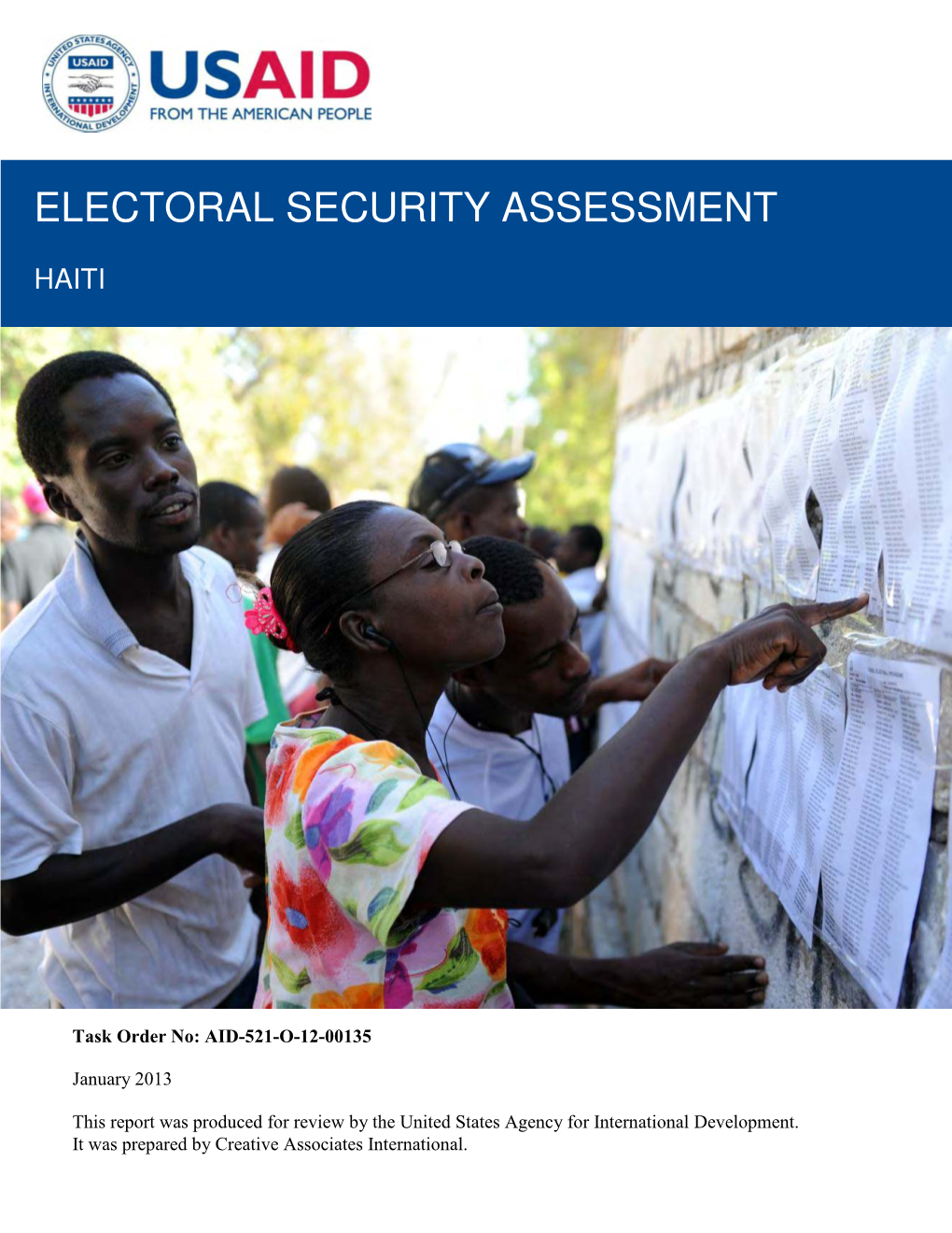 Electoral Security Assessment – Haiti, 2013