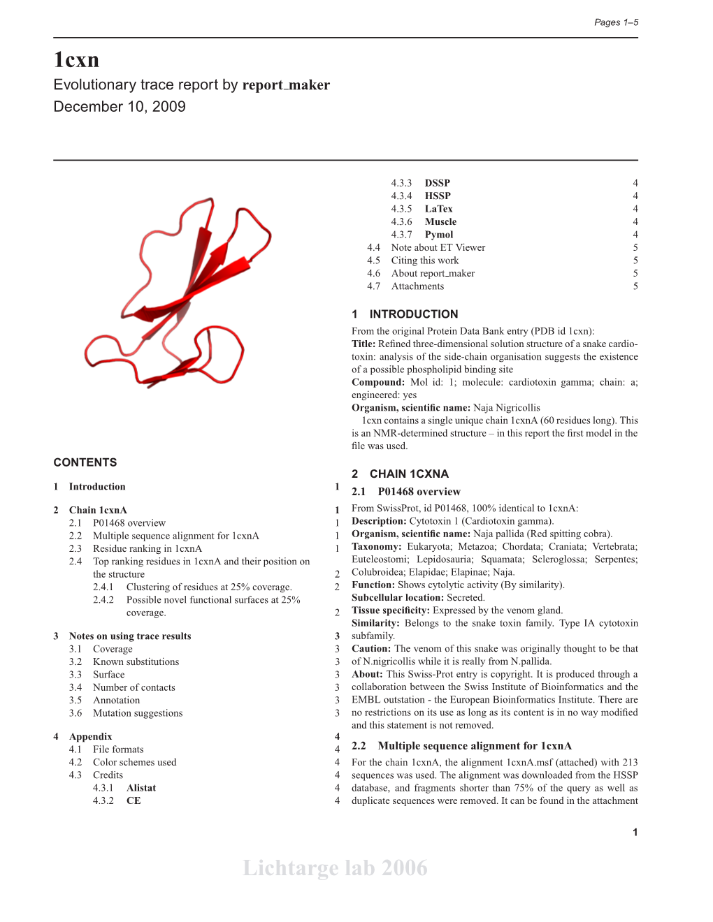 1Cxn Lichtarge Lab 2006