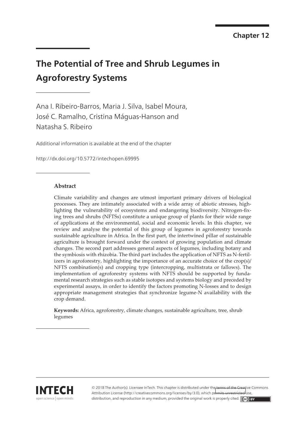 The Potential of Tree and Shrub Legumes in Agroforestry Systems Ana I