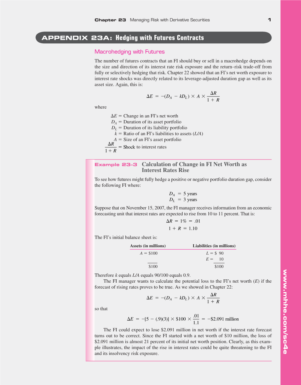 APPENDIX 23A: Hedging with Futures Contracts