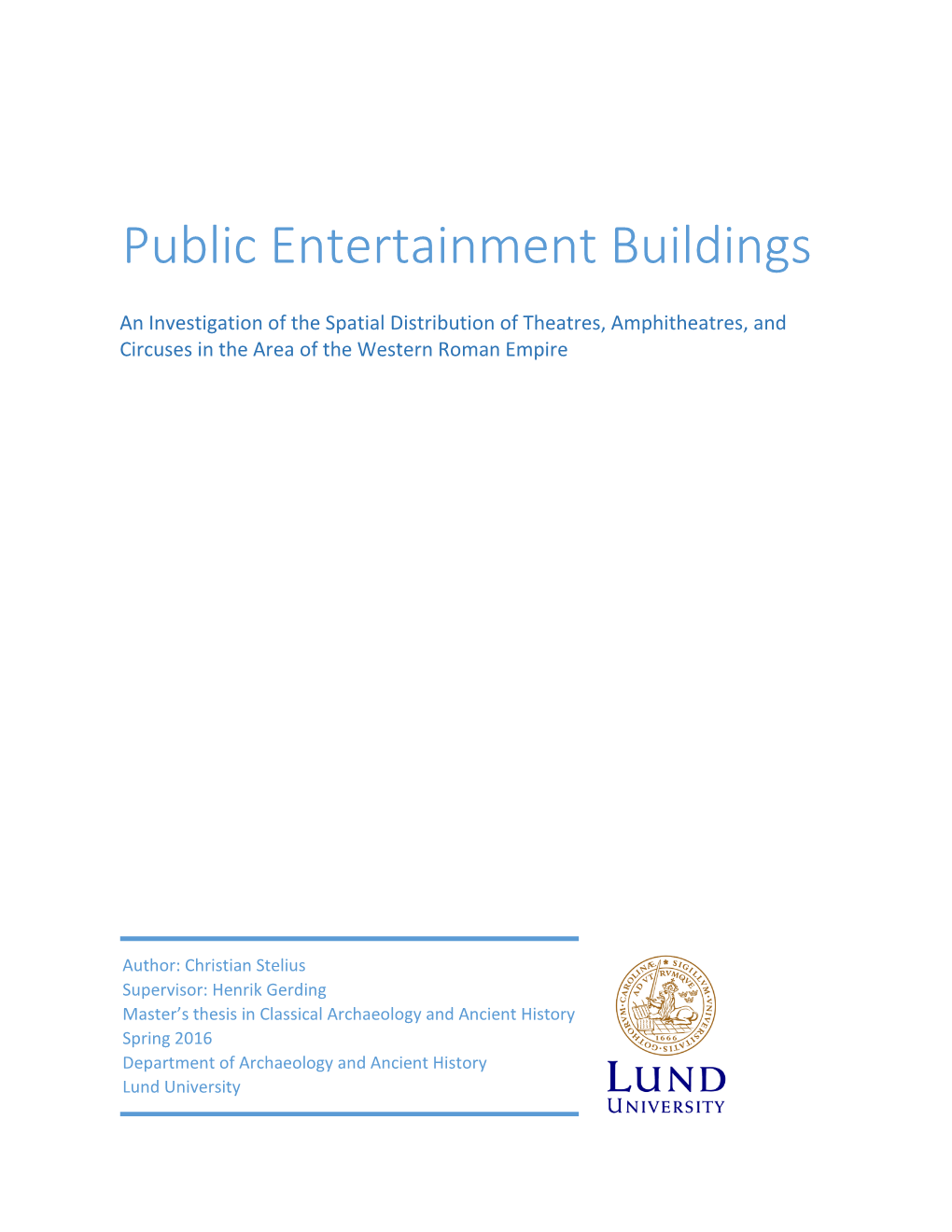 Public Entertainment Buildings