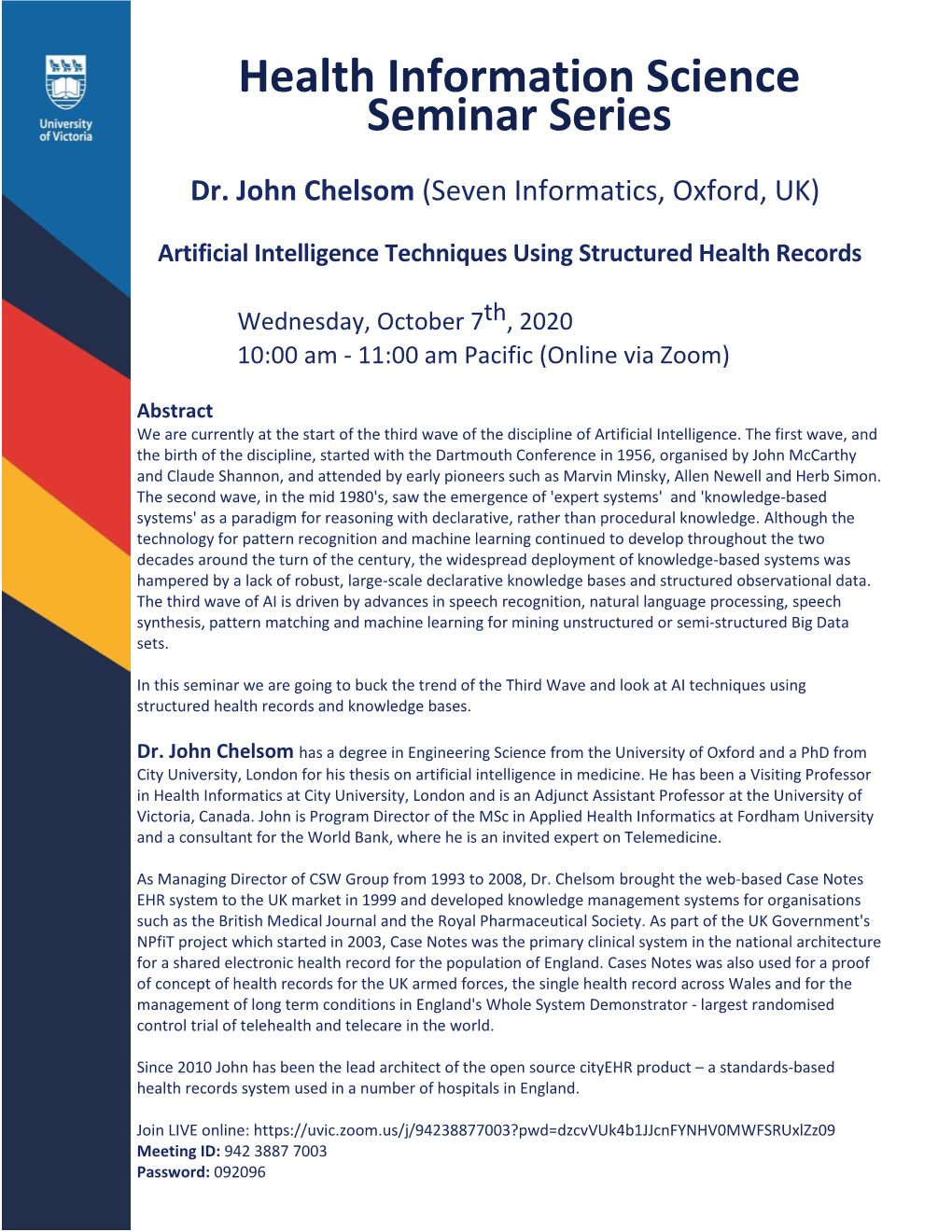 Health Information Science Seminar Series