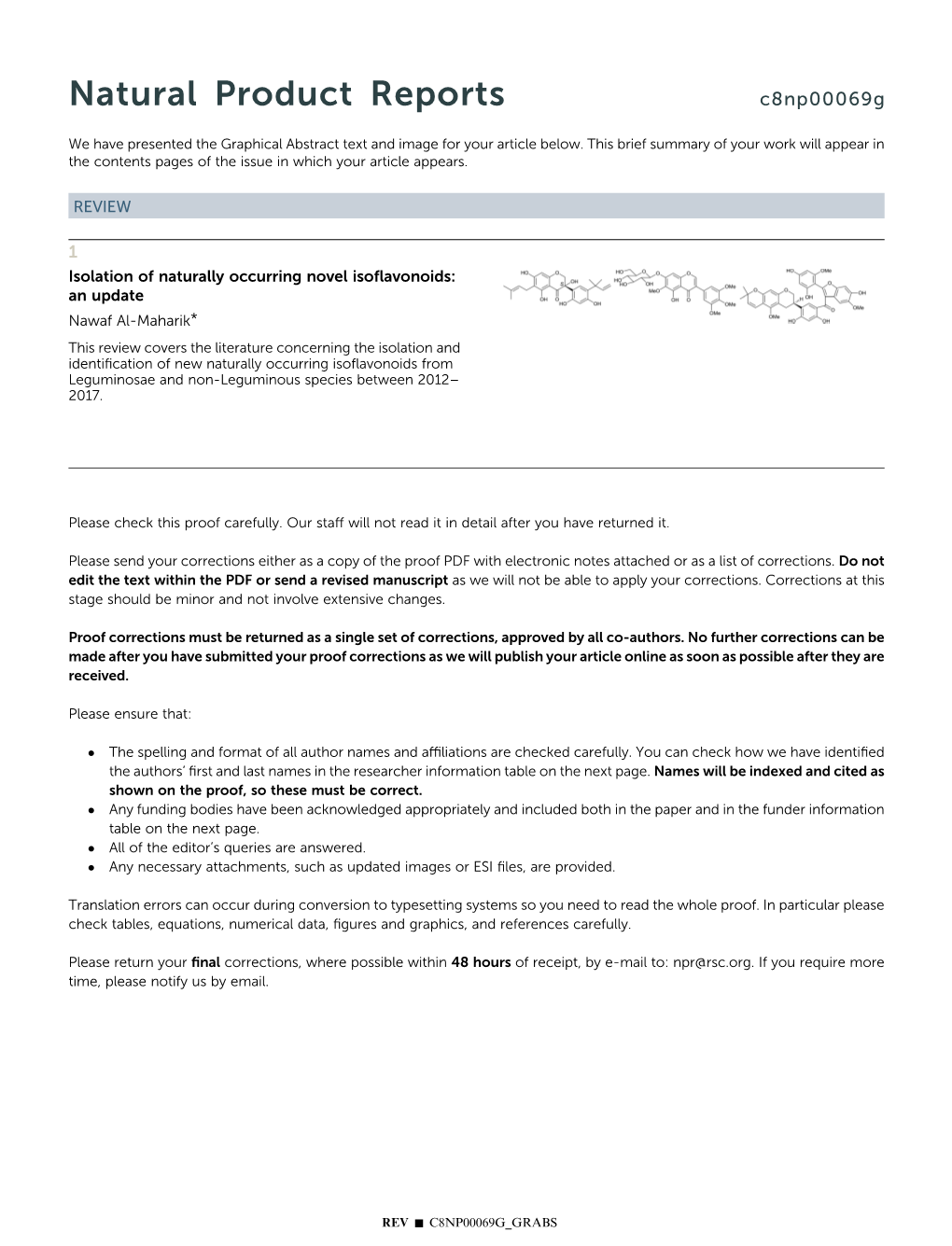 Isolation of Naturally Occurring Novel Isoflavonoids