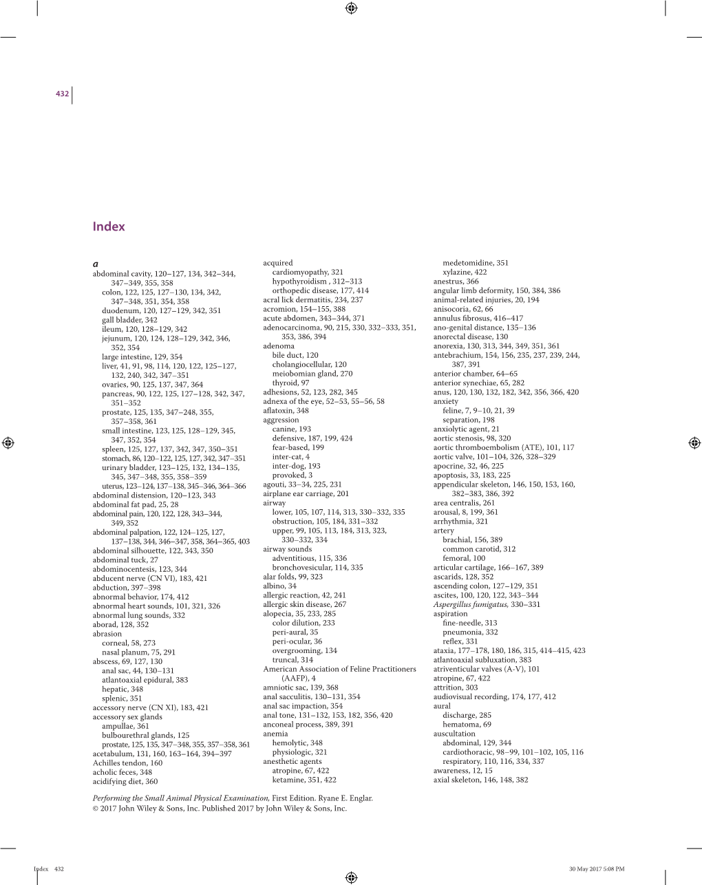 432 Abdominal Cavity, 120–127, 134, 342–344, 347–349, 355, 358