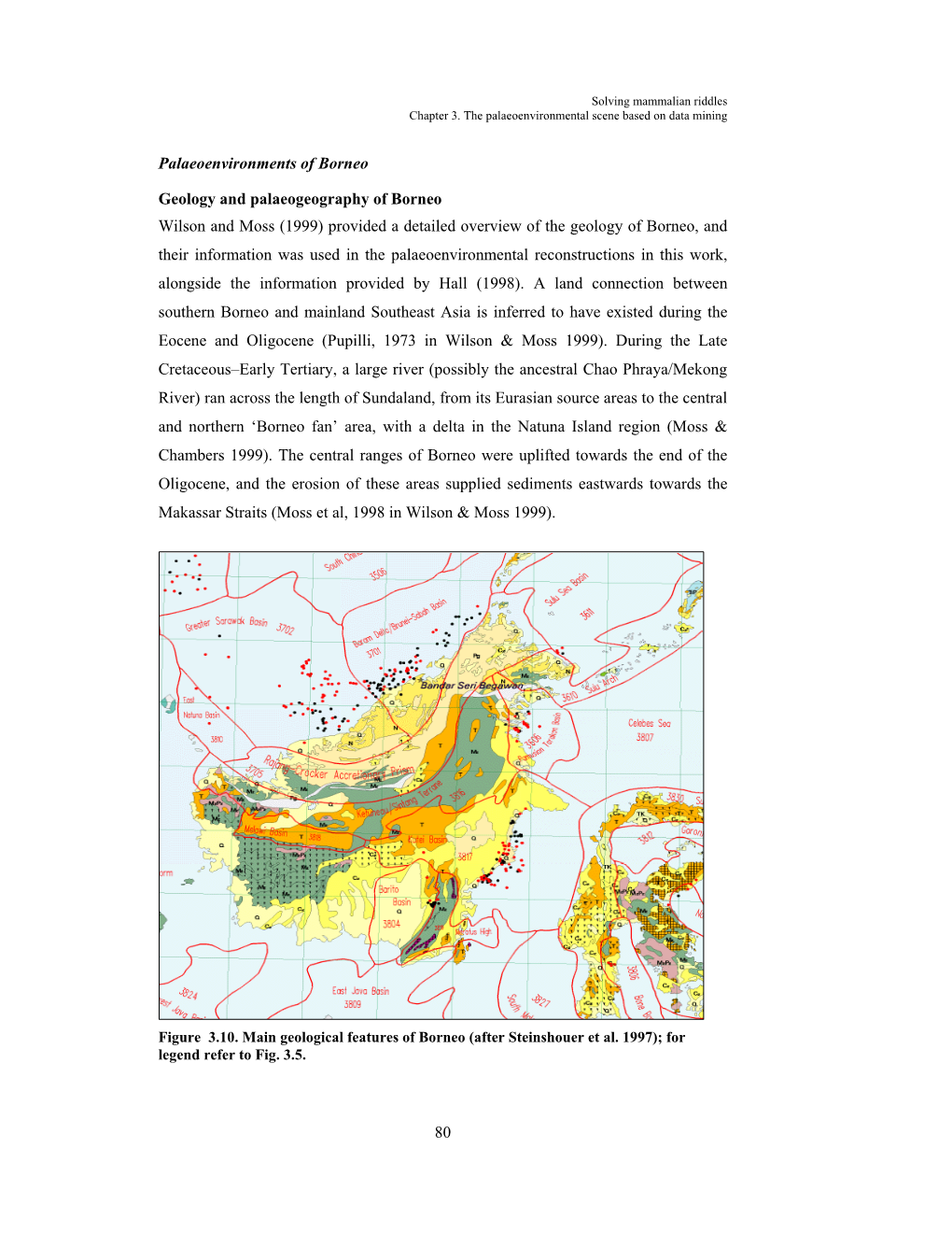 Figure 3.10. Main Geological Features of Borneo (After Steinshouer Et Al