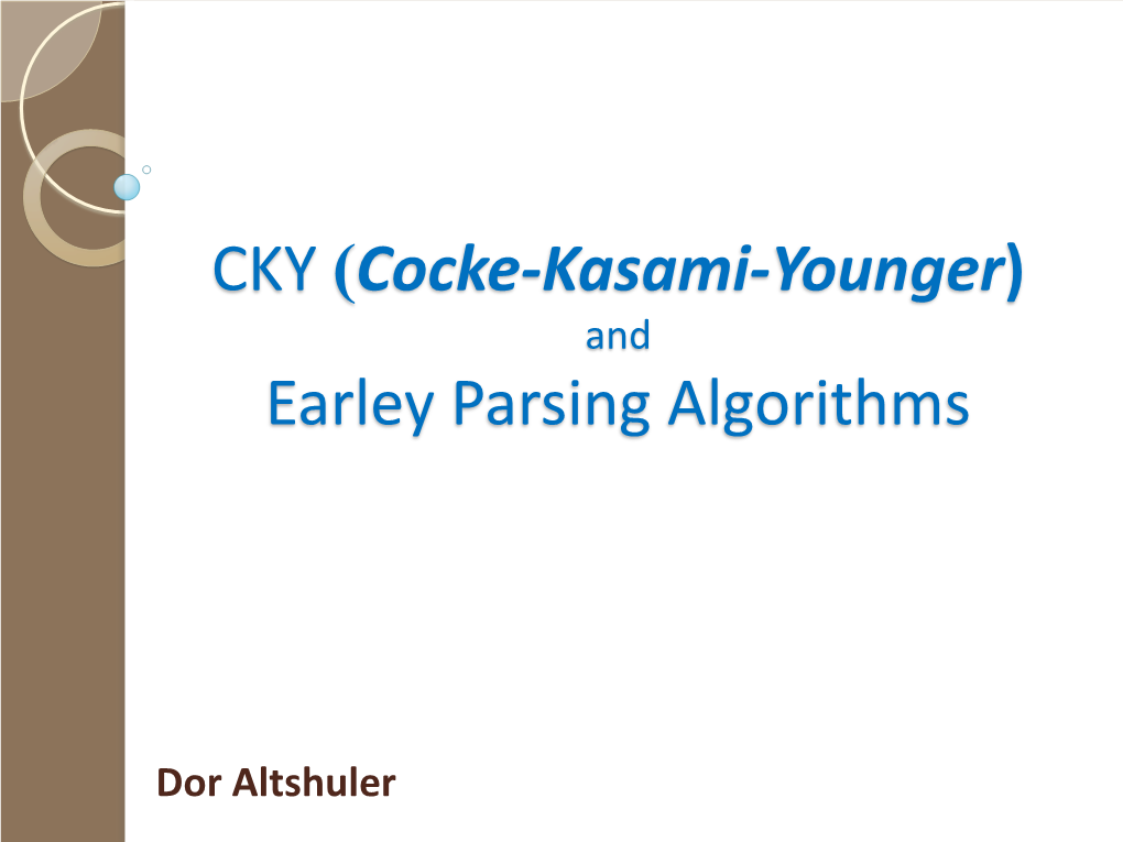 CYK Parsing Algorithm