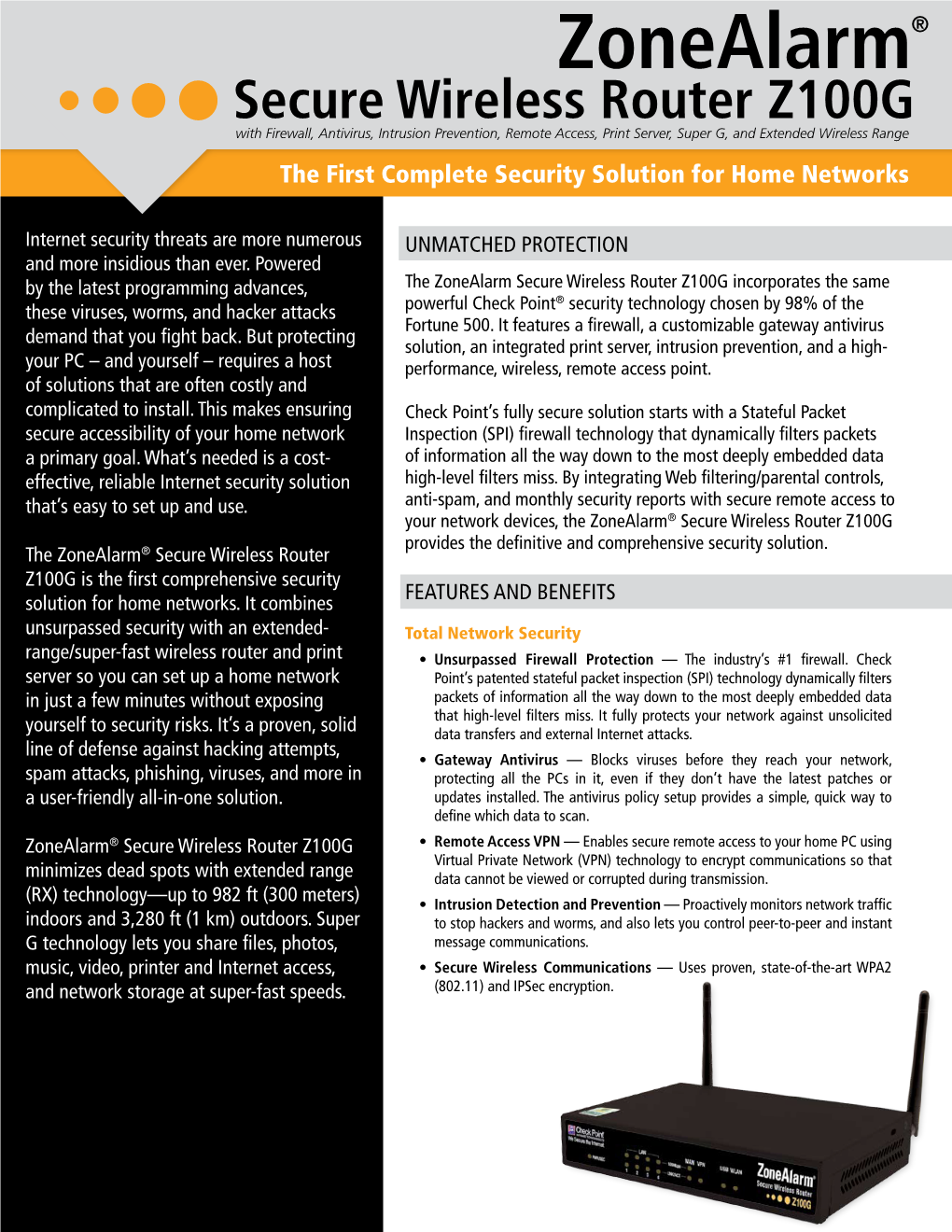 Secure Wireless Router Z100G