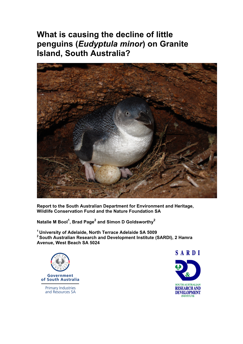 What Is Causing the Decline of Little Penguins (Eudyptula Minor) on Granite Island, South Australia?