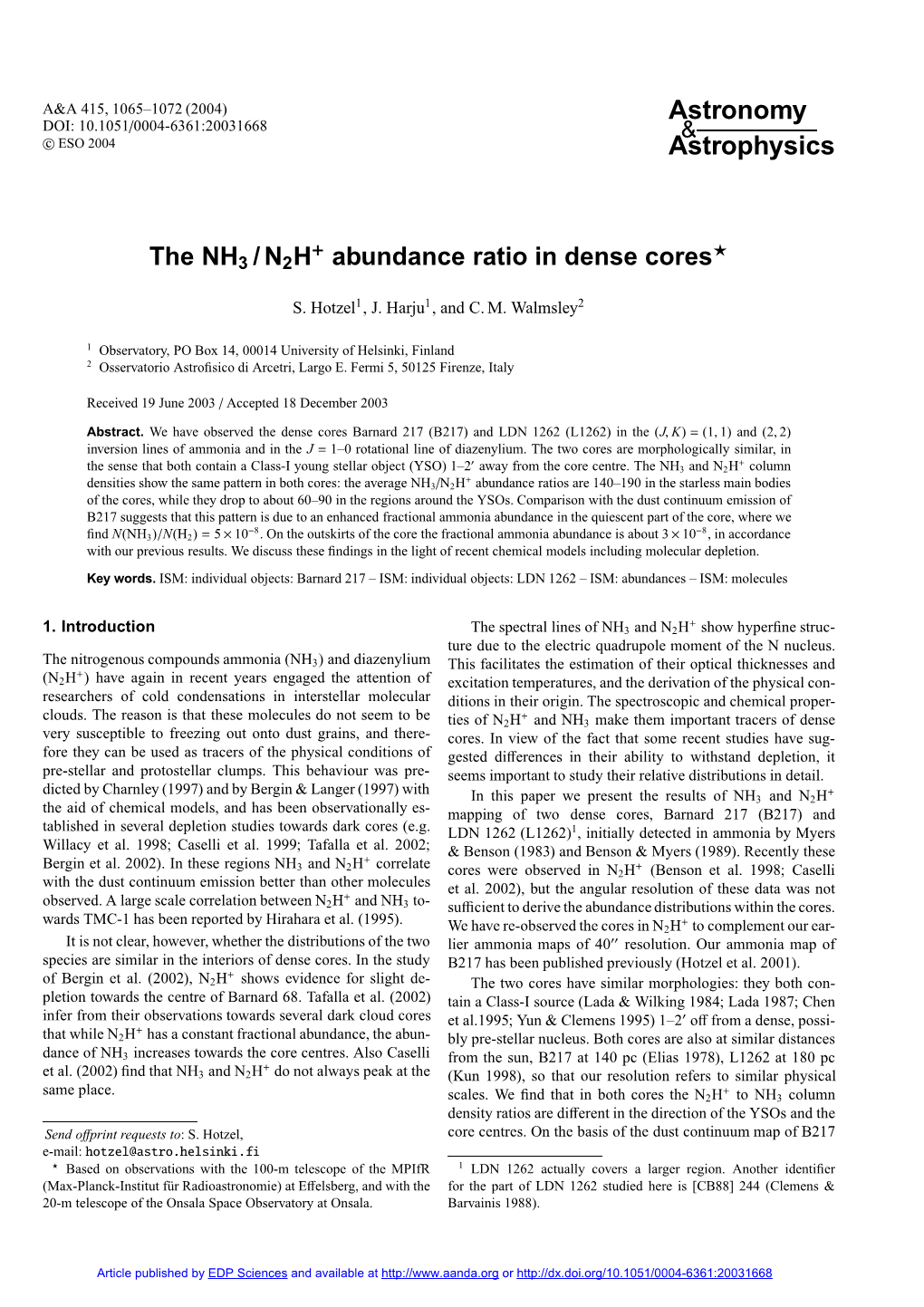 The NH3 / N2H+ Abundance Ratio in Dense Cores