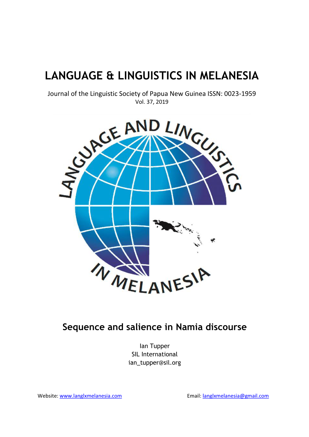 Sequence and Salience in Namia Discourse