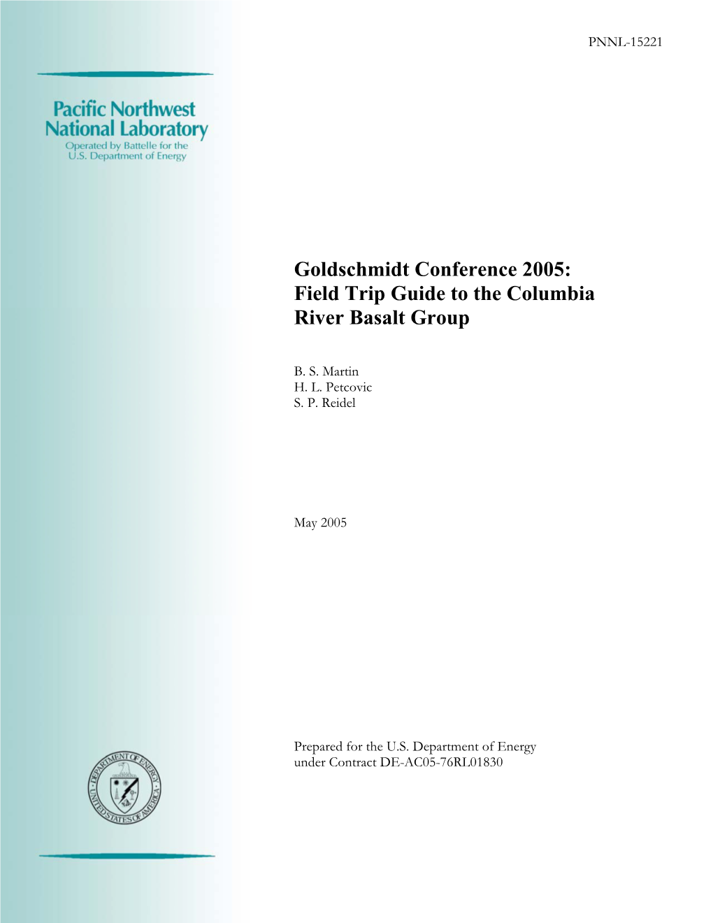 Goldschmidt Conference 2005:Field Trip Guide to the Columbiariver
