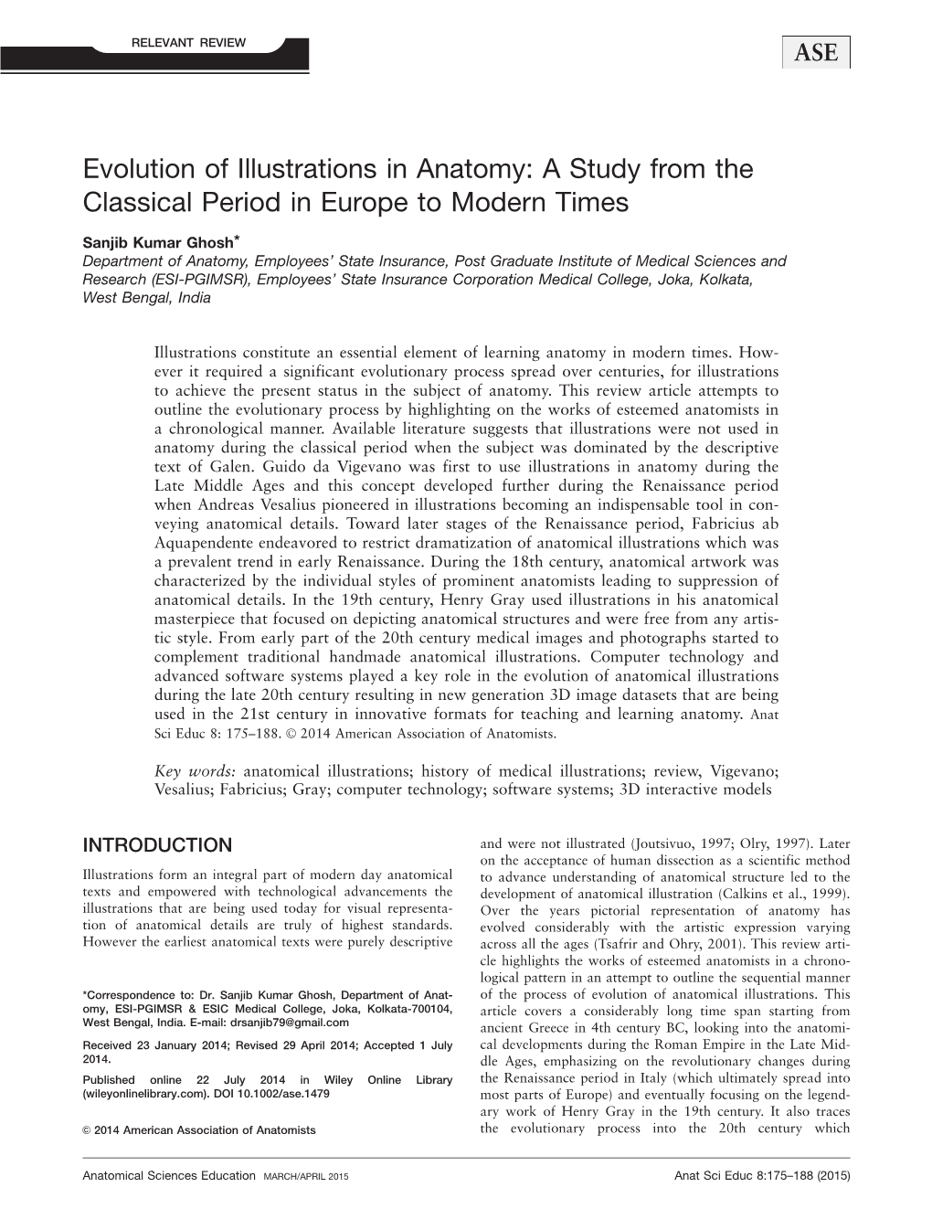 Evolution of Illustrations in Anatomy: a Study from the Classical Period in Europe to Modern Times
