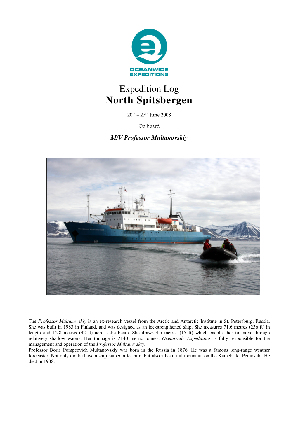 Expedition Log North Spitsbergen