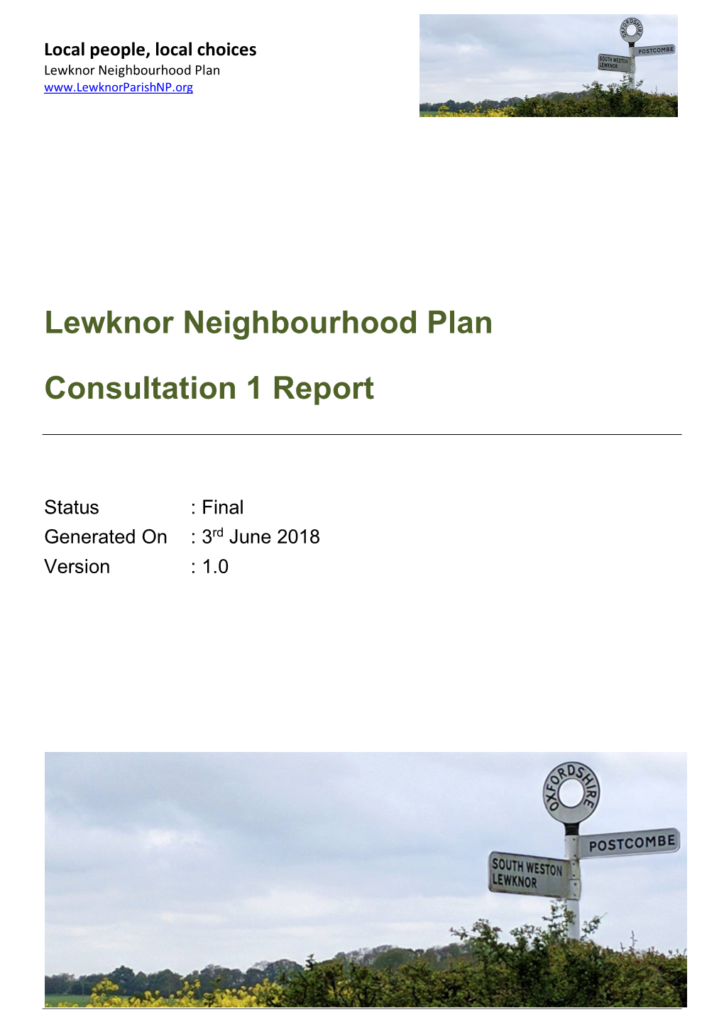 LSWP NP Consultation 1 Report Final V1.0