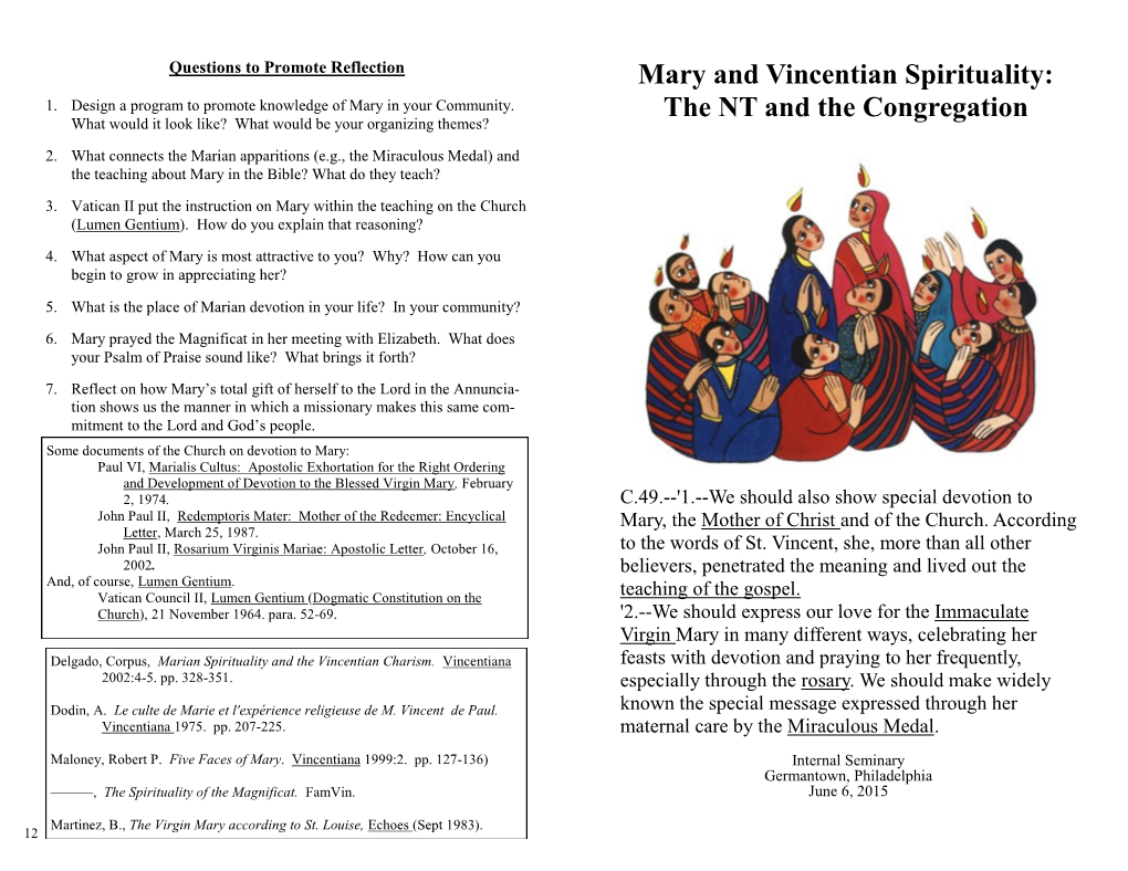 Mary and Vincentian Spirituality: 1