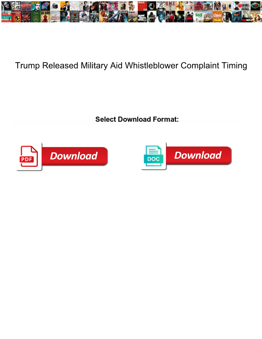 Trump Released Military Aid Whistleblower Complaint Timing