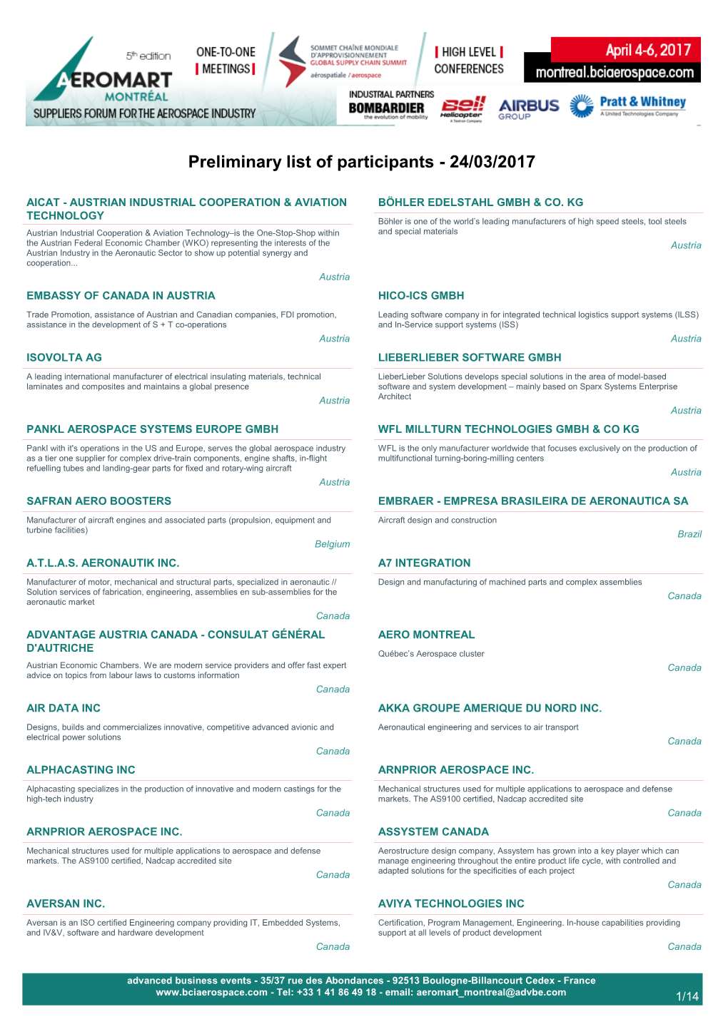 Participants List