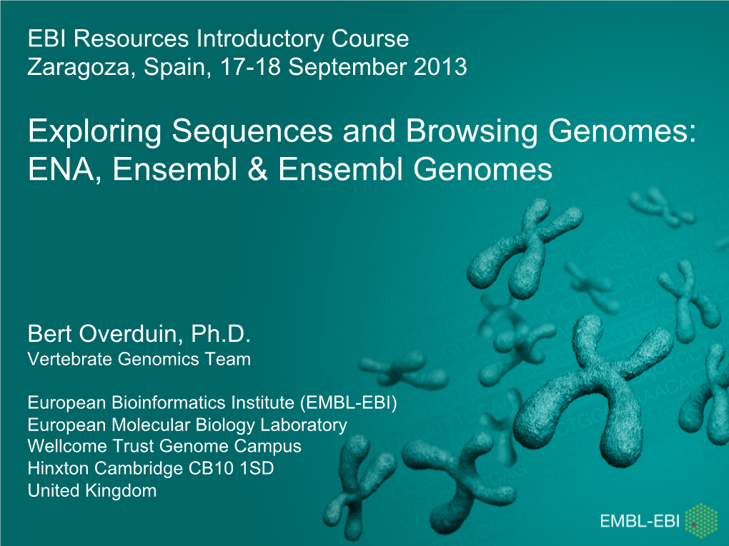 ENA, Ensembl & Ensembl Genomes