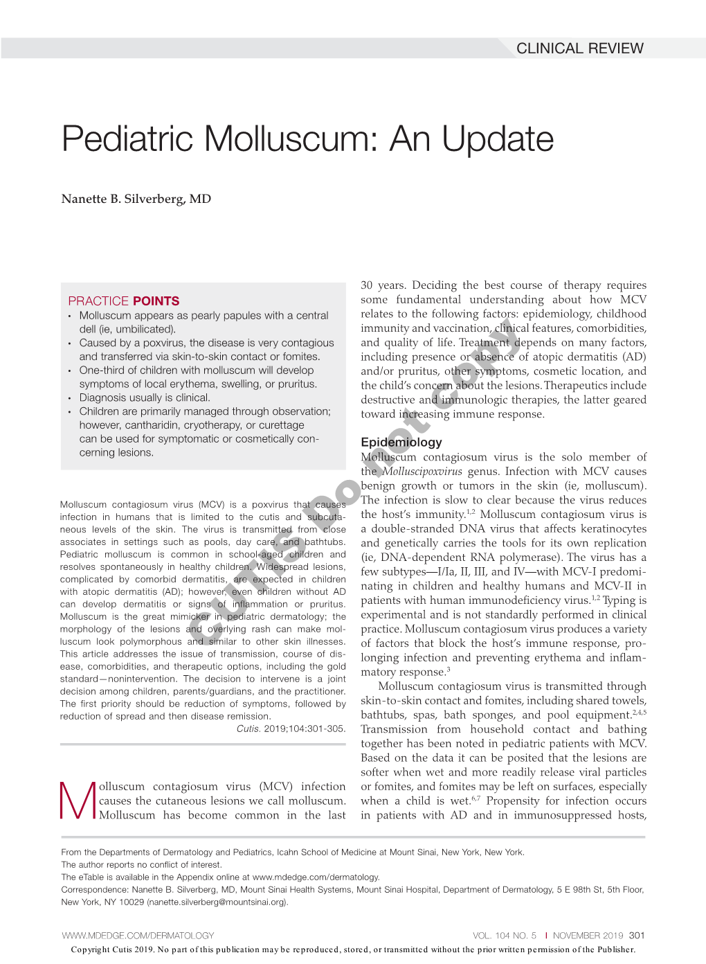 Pediatric Molluscum: an Update