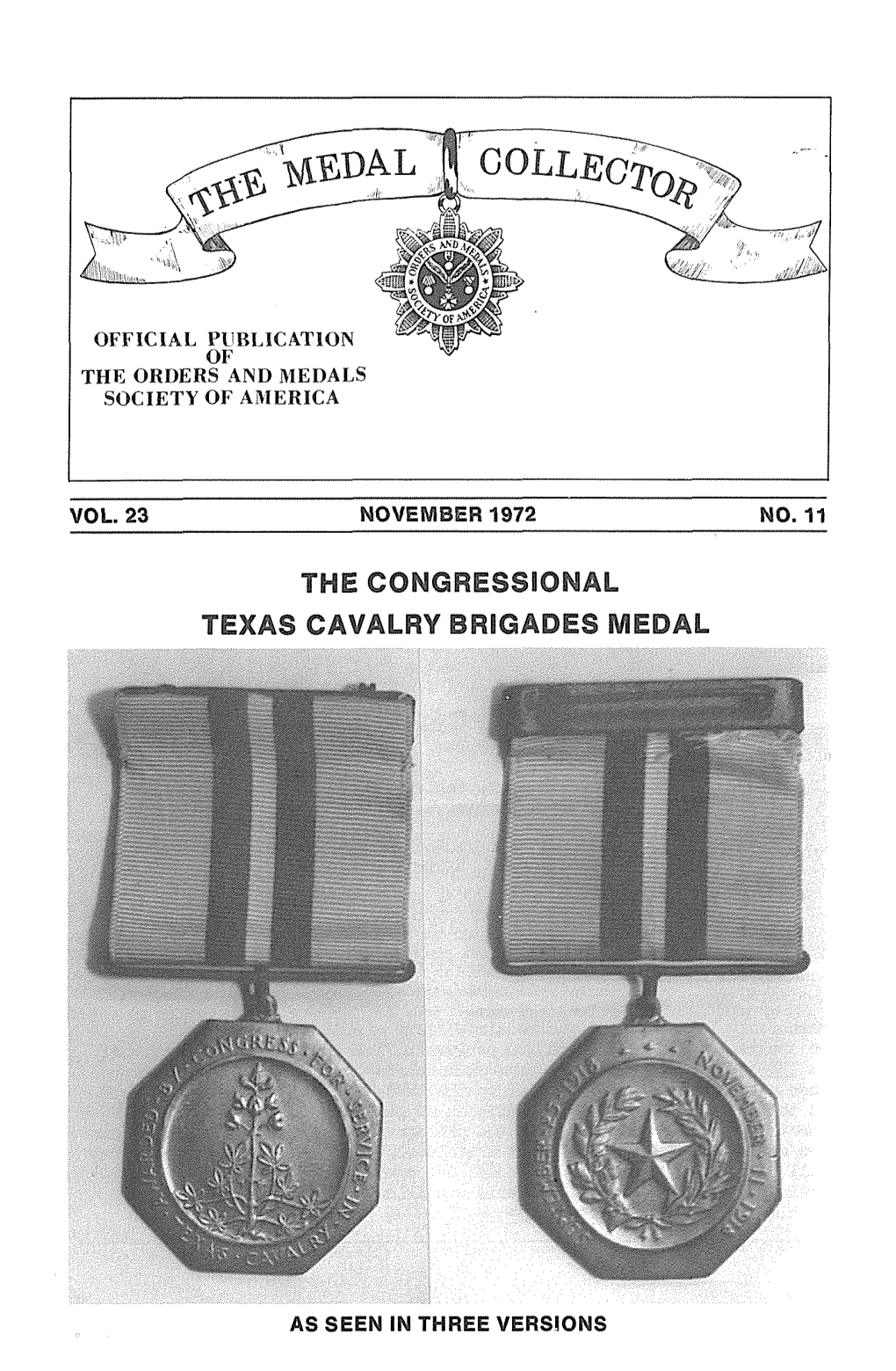 The Congressional Texas Cavalry Brigades Medal