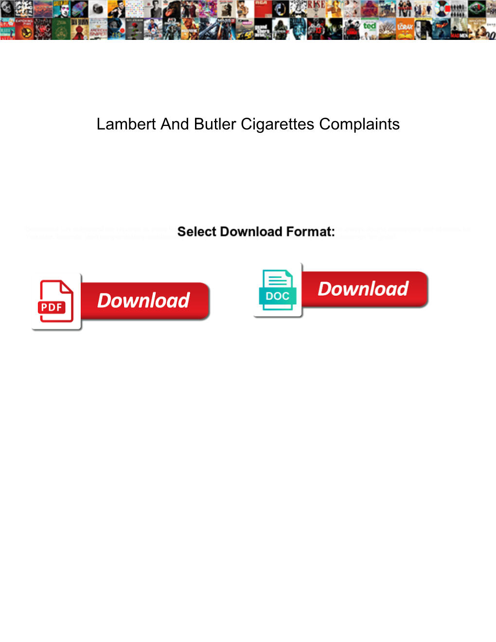 Lambert and Butler Cigarettes Complaints