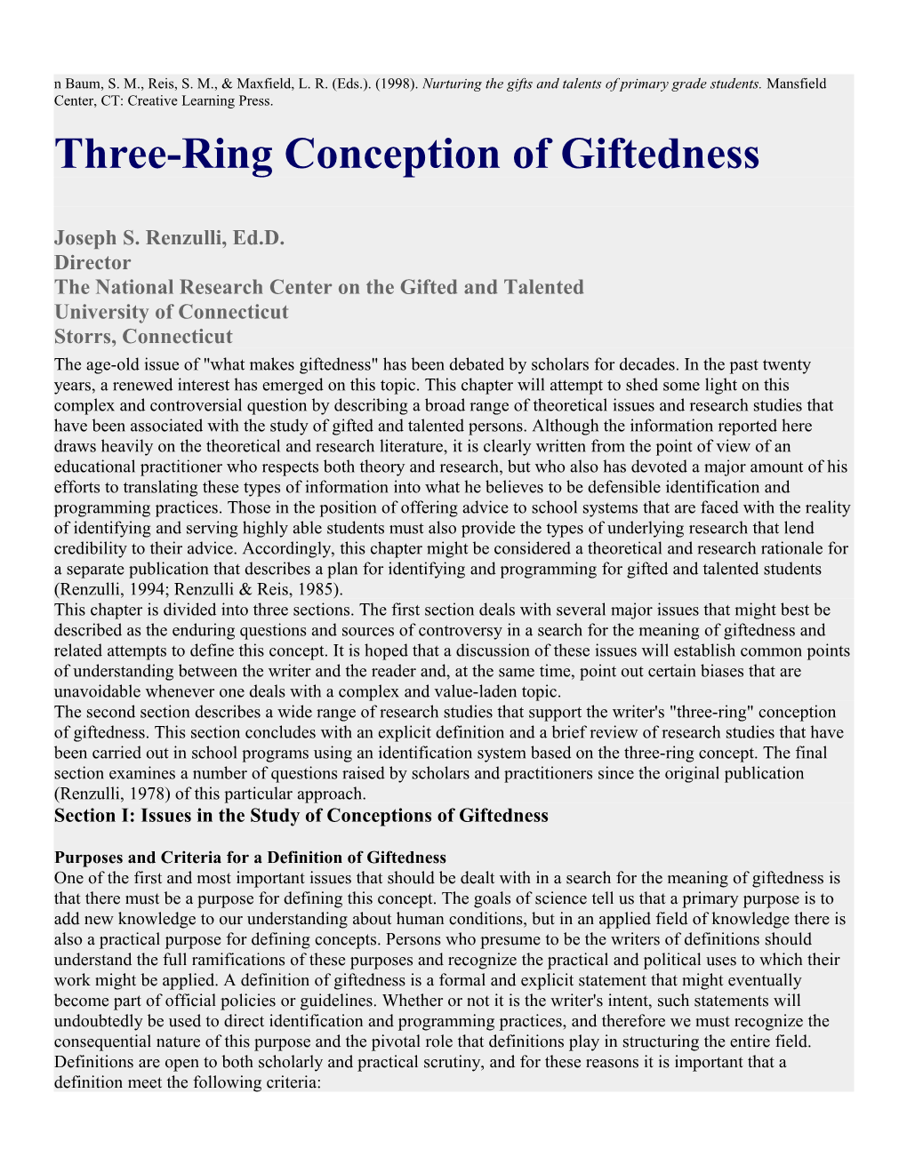 Three-Ring Conception of Giftedness