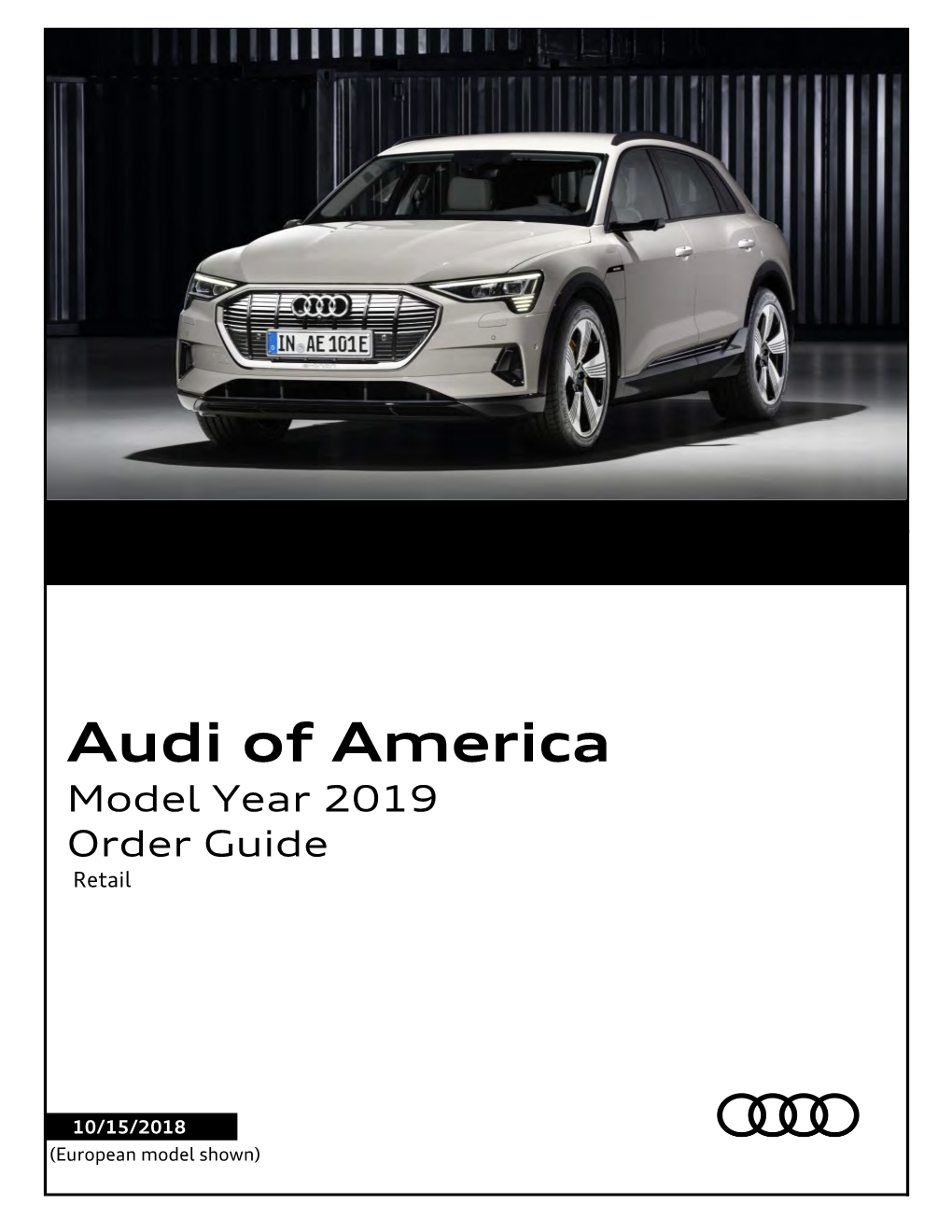 Audi Order Guide 2019 USA (Retail)