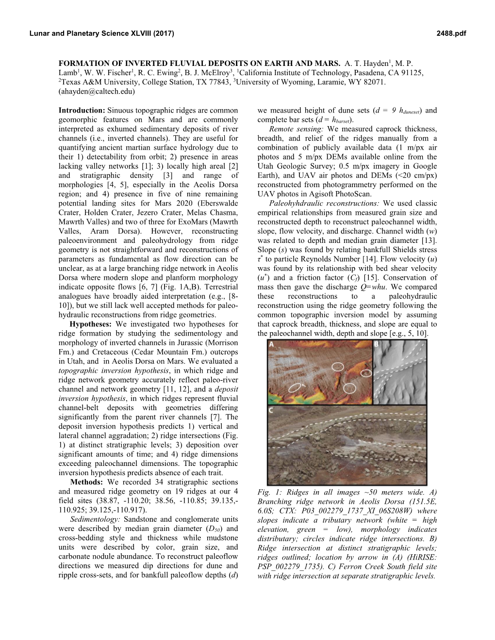 Formation of Inverted Fluvial Deposits on Earth and Mars