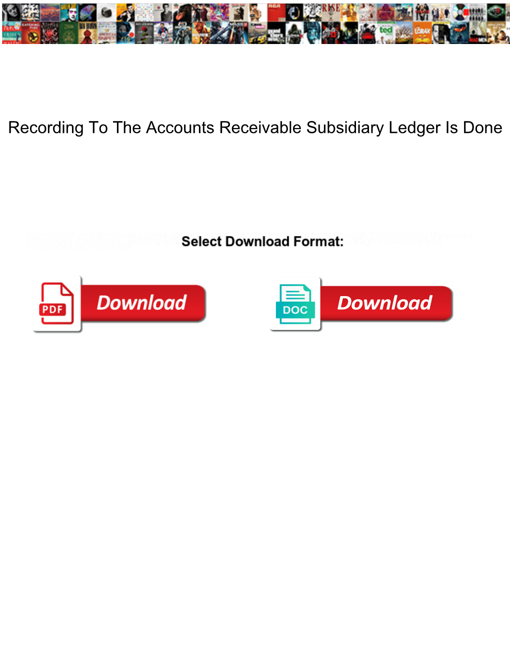 Recording to the Accounts Receivable Subsidiary Ledger Is Done