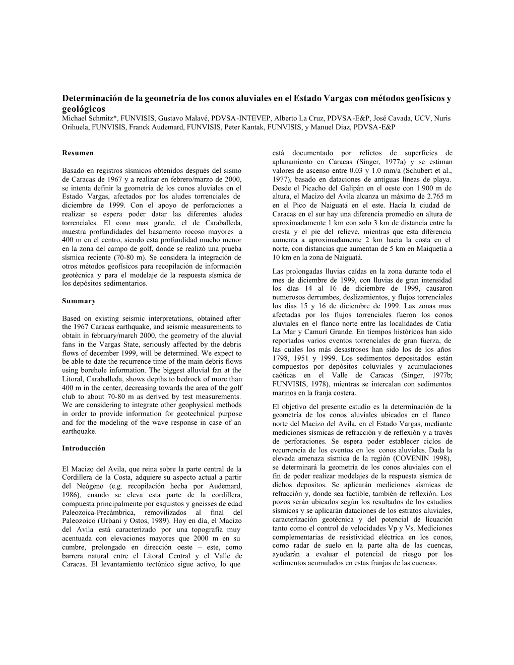 Determinación De La Geometría De Los Conos Aluviales En El Estado