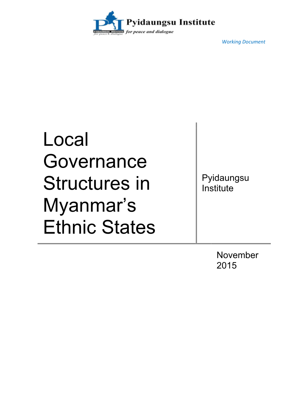 Local Governance Structures in Myanmar's