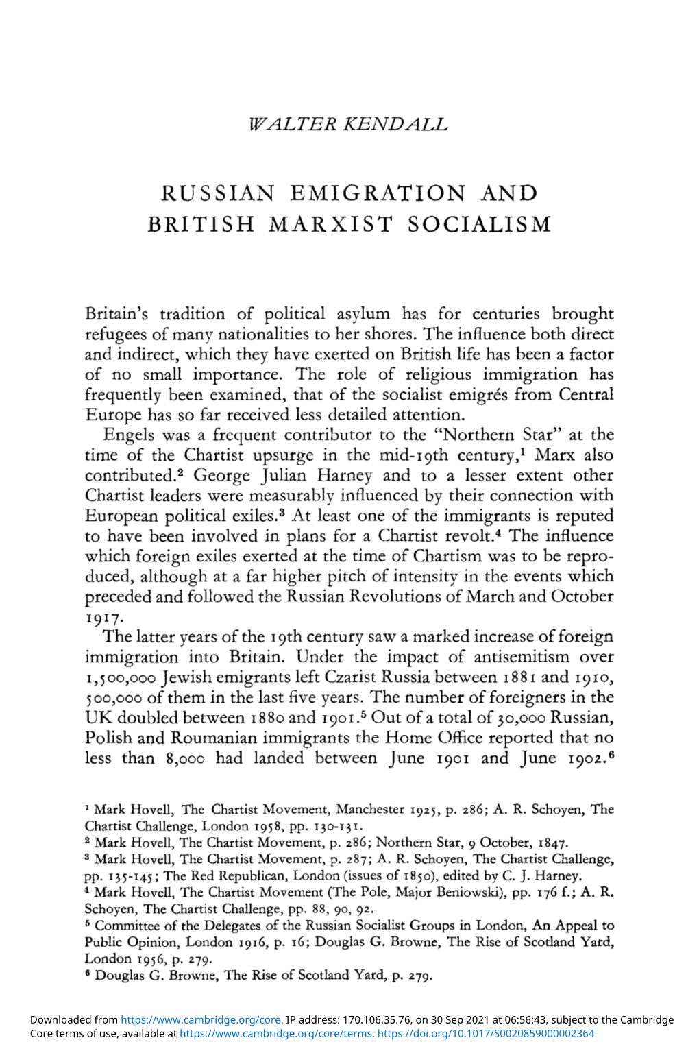 Russian Emigration and British Marxist Socialism