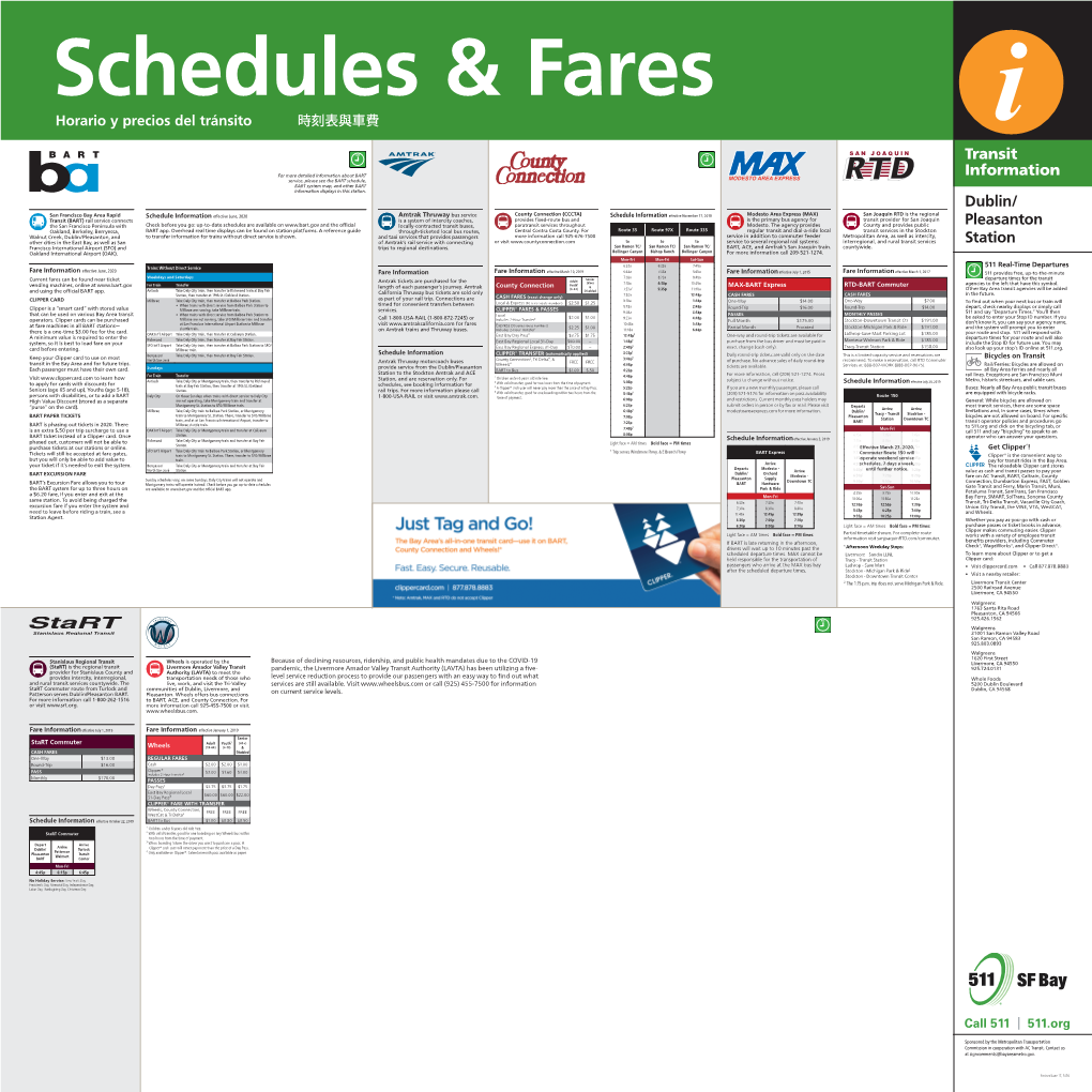 Route 97 Service E May 11, Transit Information Dublin/ Pleasanton