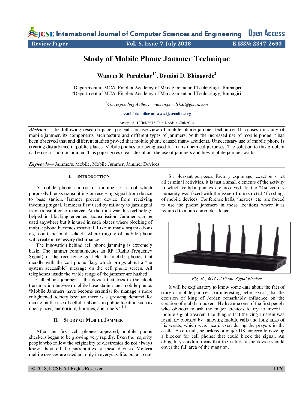 Study of Mobile Phone Jammer Technique