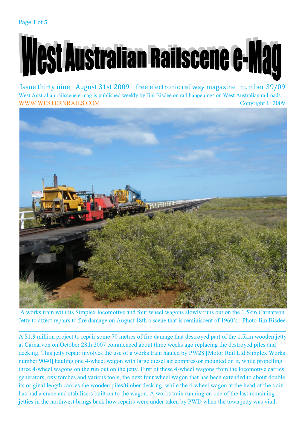 West Aust Railscene E-Mag Issue