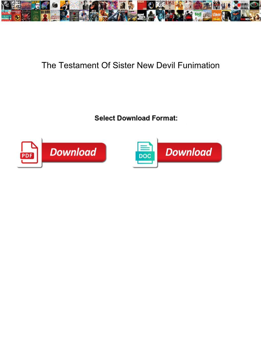 The Testament of Sister New Devil Funimation