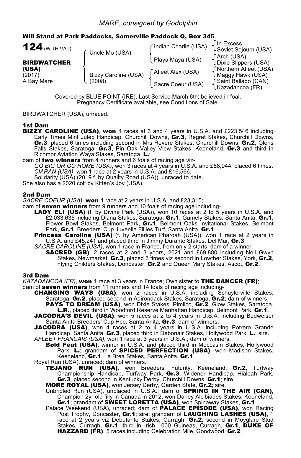 MARE, Consigned by Godolphin